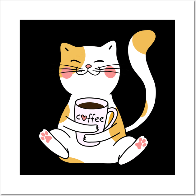 Cats and Coffee - Perfect Gift Idea for Cats and Coffee Lovers, Best for Christmas, Birthday or any Occasion, for Cat and Coffee Lover Girls, Boys, Men, Women, Wife, Husband, Grandma, Grandpa, Wall Art by Fanboy04